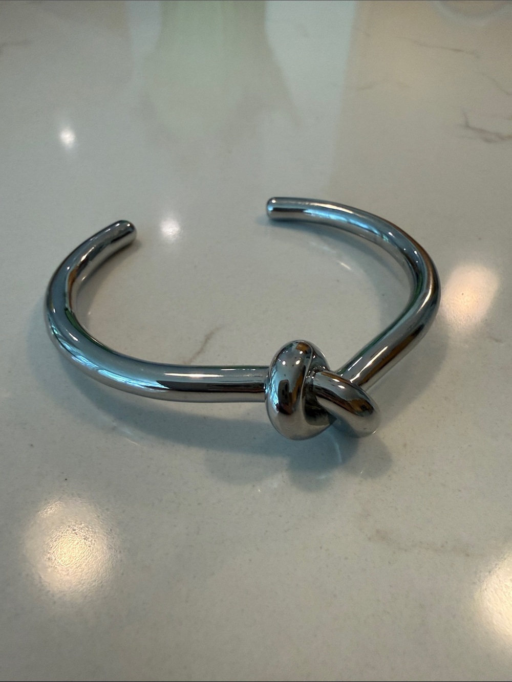 Silver Knot Open Cuff Bracelet - Women's Accessory